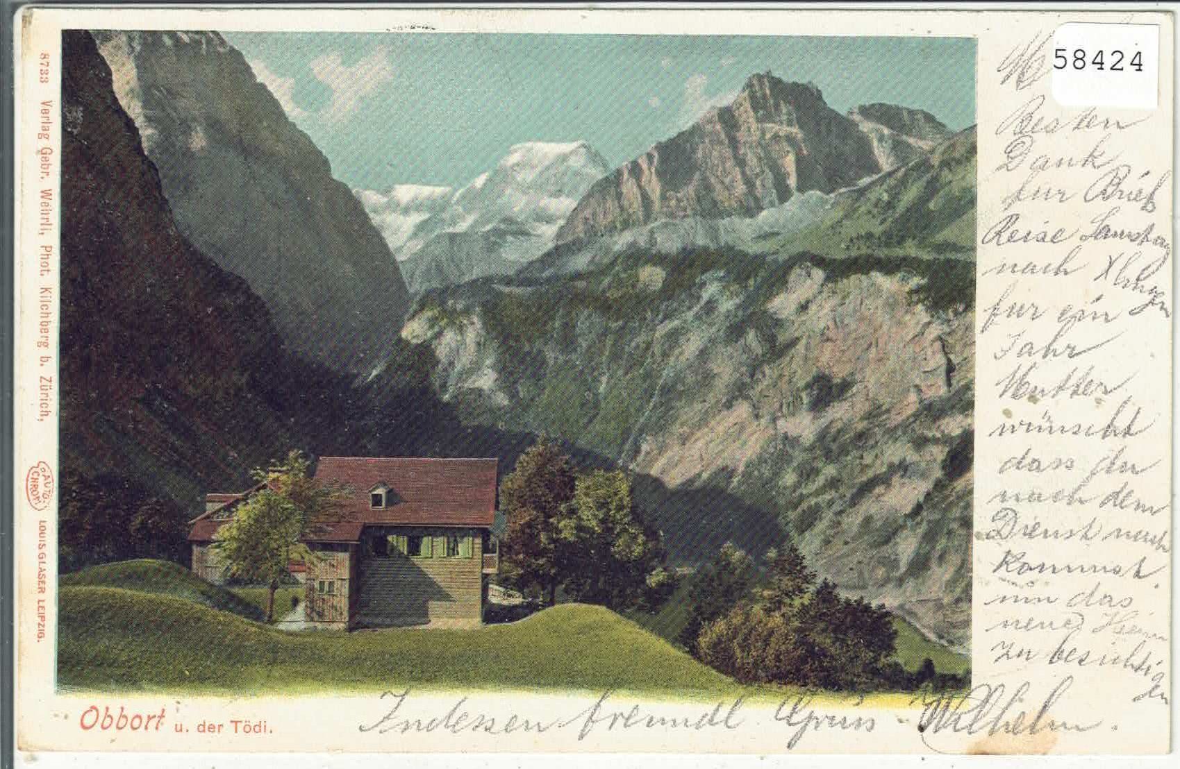 Cartoline postali: Obbort und der Tödi – Usato da Ettingen venduto da Kartenplanet