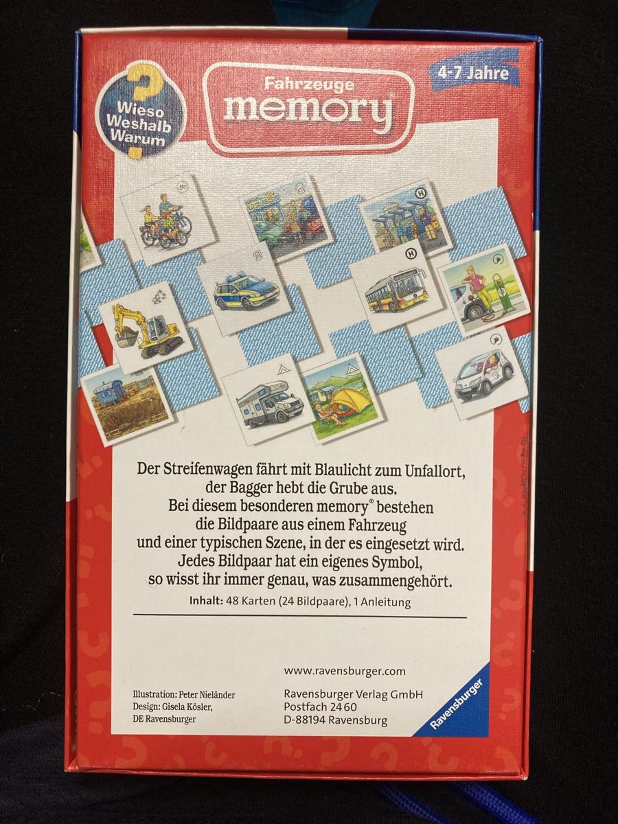 Ravensburger Spiele: Fahrzeug Memory – Gebraucht aus Röschenz von rah_8hkj 1