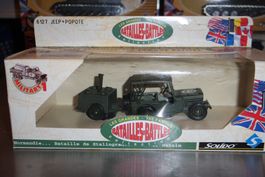 VÉHICULE MILITAIRE SOLIDO   °°° JEEP WYLLIS AVEC CUISINE °°°