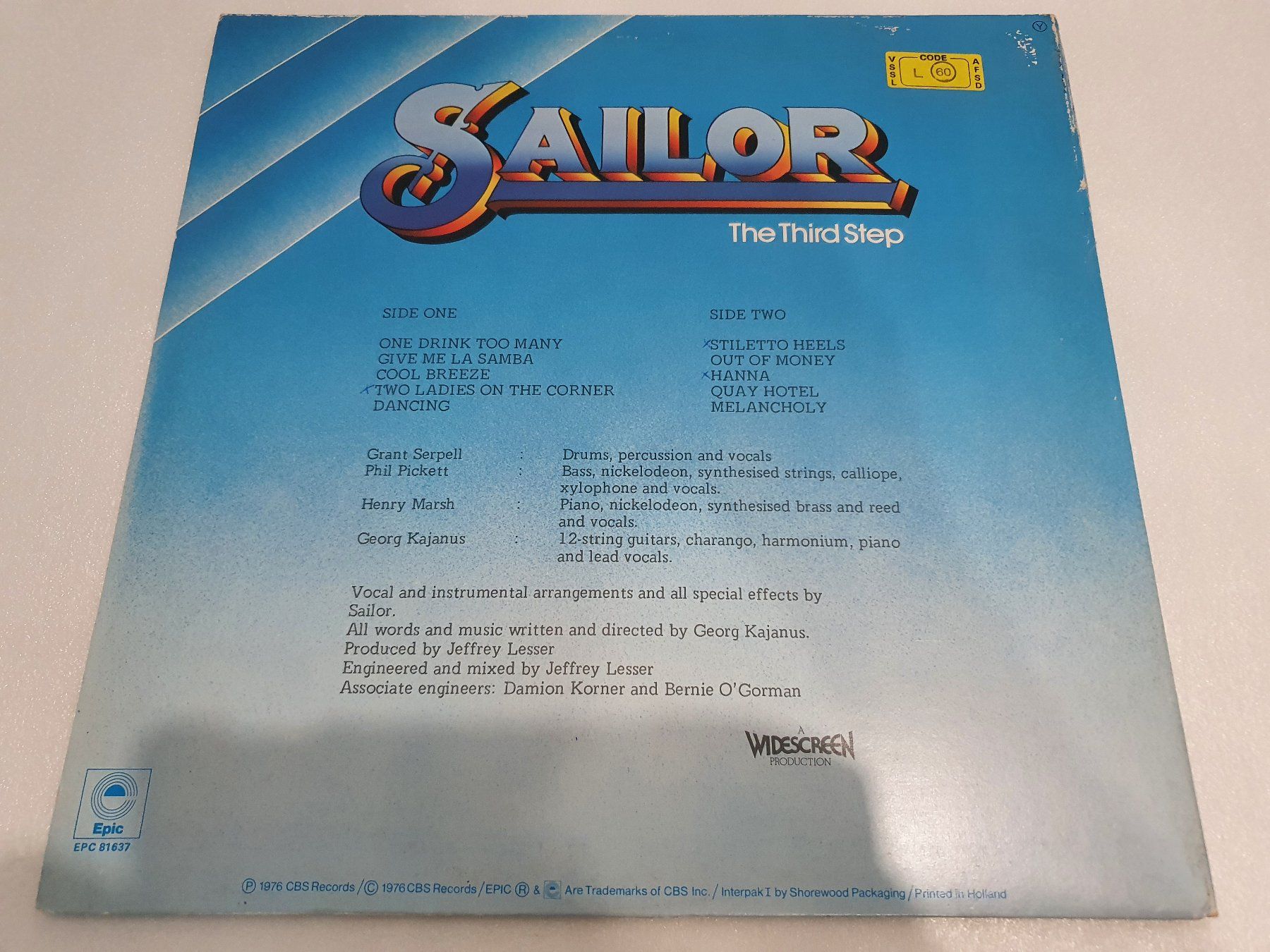 Dischi in vinile: Sailor – The Third Step – Usato da Uster venduto da Vinyl-Leidenschaft 1