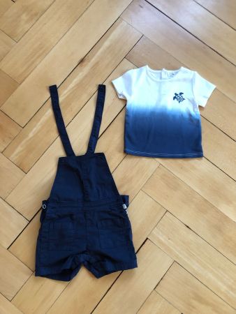 Set Latzhose und T-Shirt Baby Gr 74/81