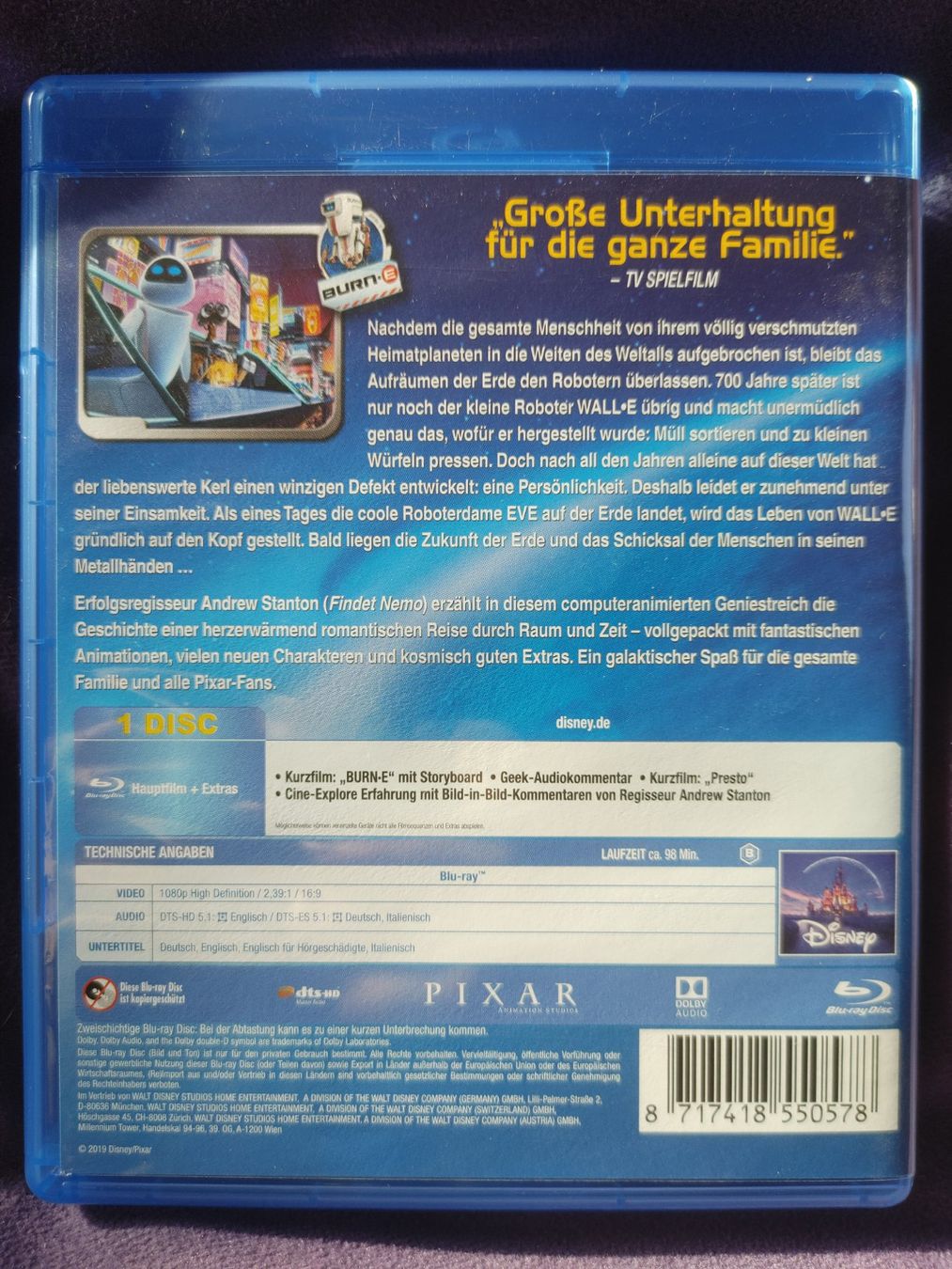 Tutti i DVDs: WALL-E - Pixar - Blu Ray – Usato da Ibach venduto da FinrodTaralom 1