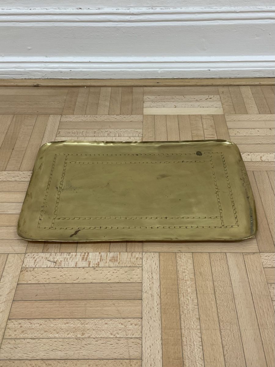 Piatti di portata: Handmade Messing Tablett vintage Serviertablett brass tray – Usato da Zürich venduto da Vintagewiesel 3