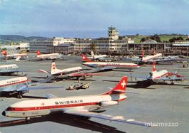 Kloten ZH // 1969 Flughafen Zürich Flugzeuge Swissair