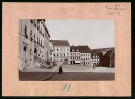 Fotografie Rosswein, Markt mit Wollwaren