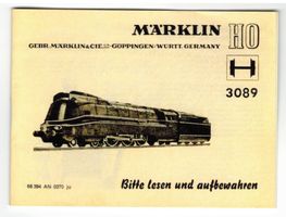 Märklin Betriebsanleitung 3089