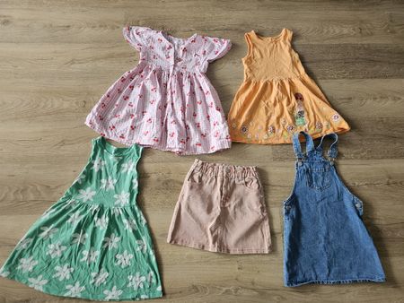 Sommer Set Mädchen Kleider & Jeansrock, Grösse 116