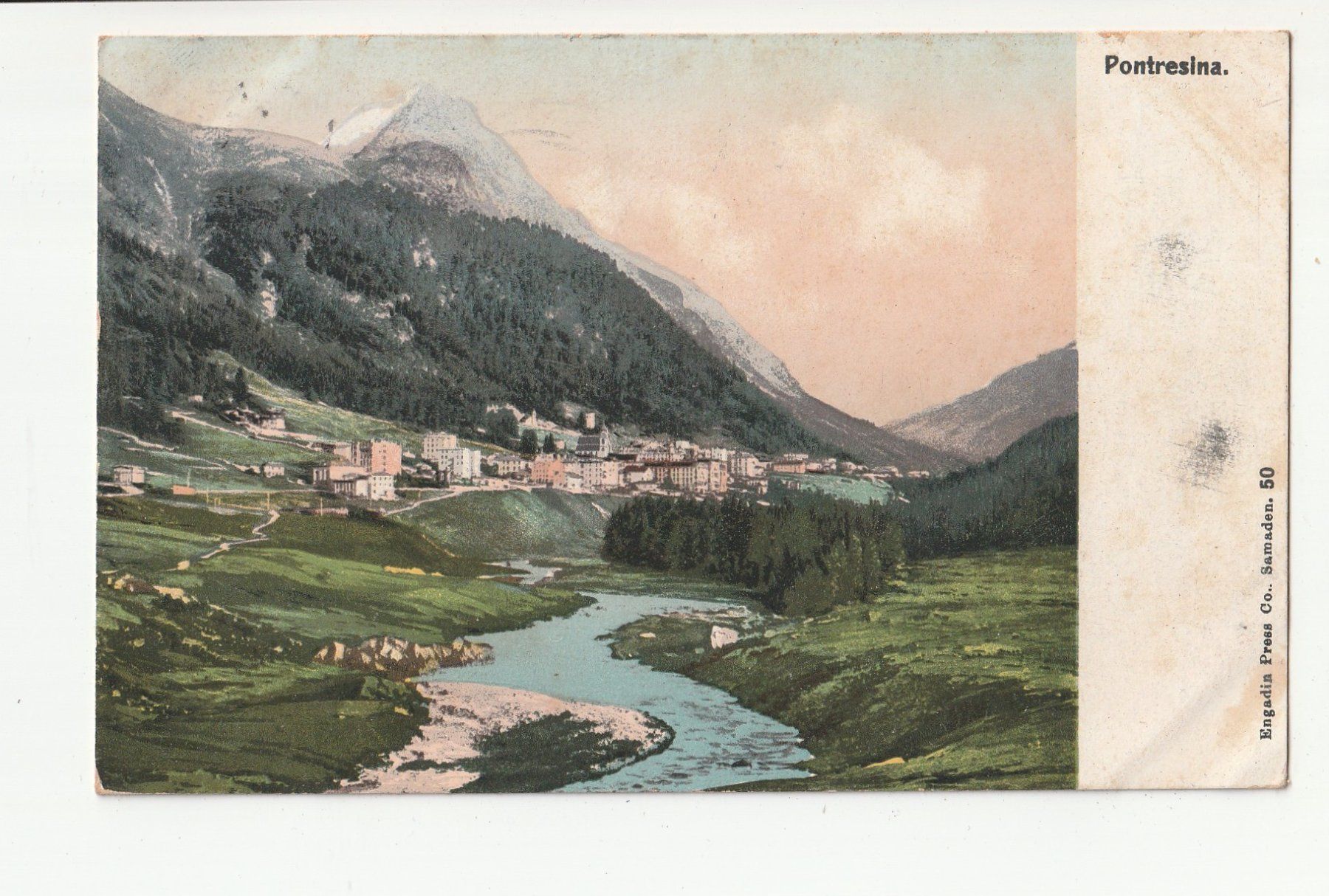 Cartoline postali: Pontresina um 1900 – Usato da Rheineck venduto da rhynegg