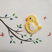 1 Stk Küken Bibeli gehäkelt, crochet, Pulcino uncinetto 082