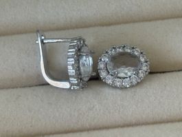 Luxus Elegante Ohrstecker Ohrschmuck  Farbe:Silber Zirkonia