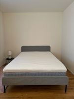Bett 140x200cm, grau, Top Zustand, inkl. Matratze & Topper