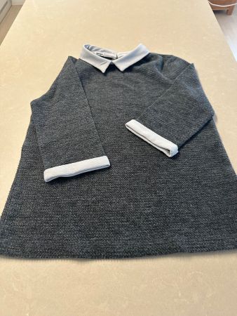 Graues Pimkie Oberteil mit Kragen Gr. M