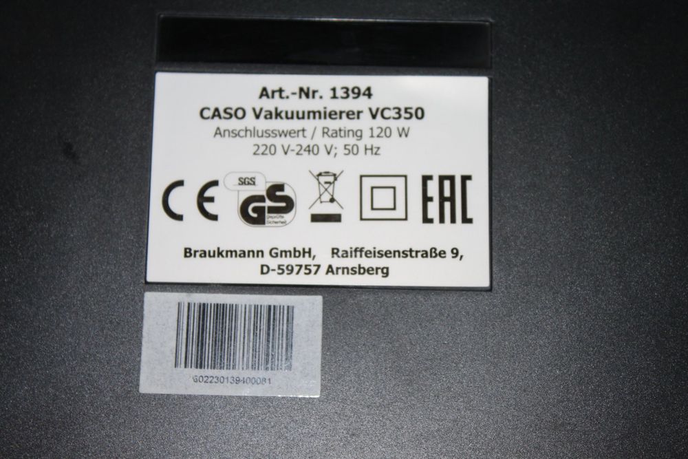 Vakuumiergerät Caso Design VC350, Vakuumierer | Kaufen auf Ricardo