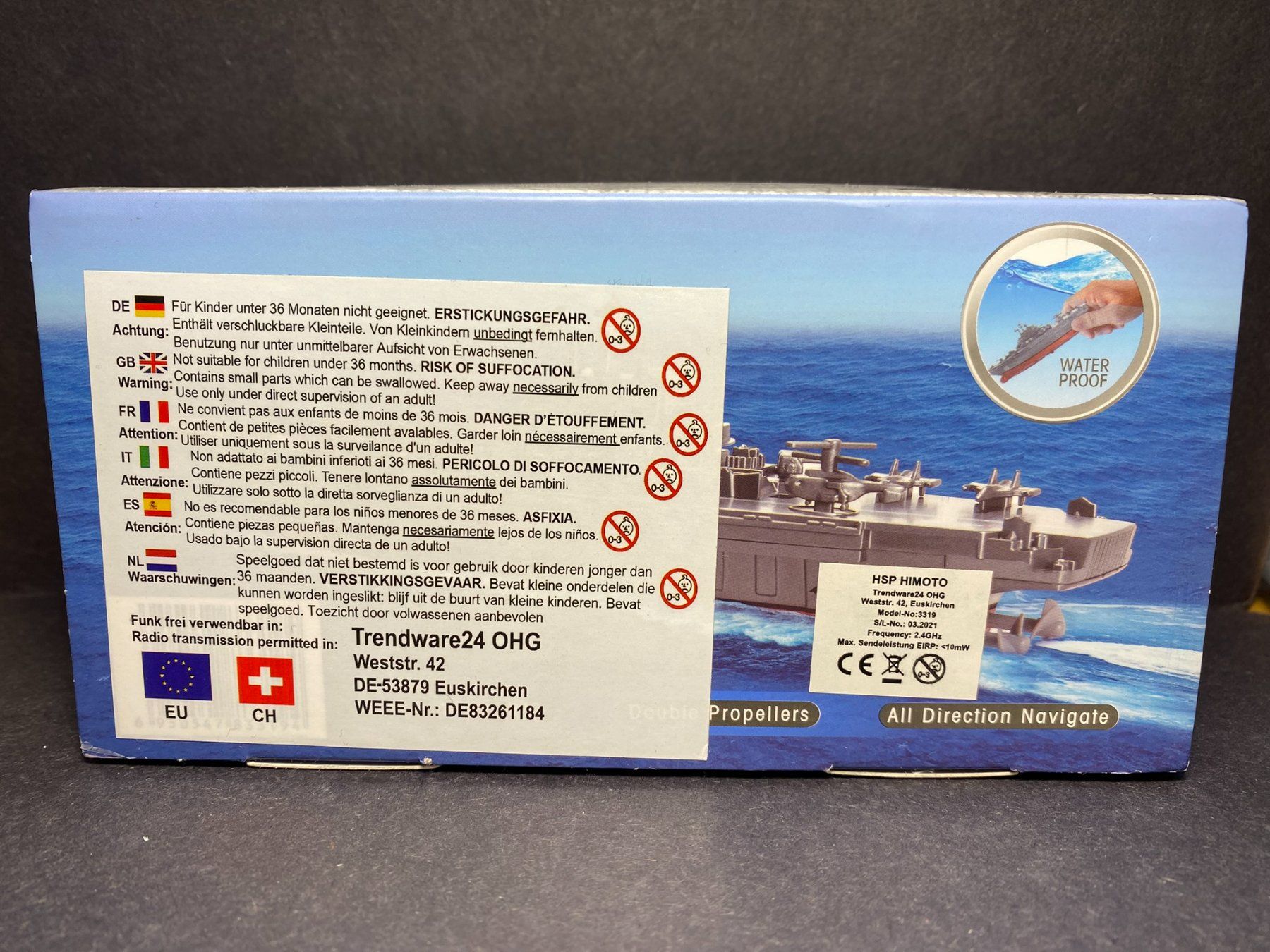 Modellismo RC: RC Modell Flugzeugträger HSP Himoto OVP – Nuovo e nell'imballaggio originale da Spiez venduto da Mlandcruiser 4