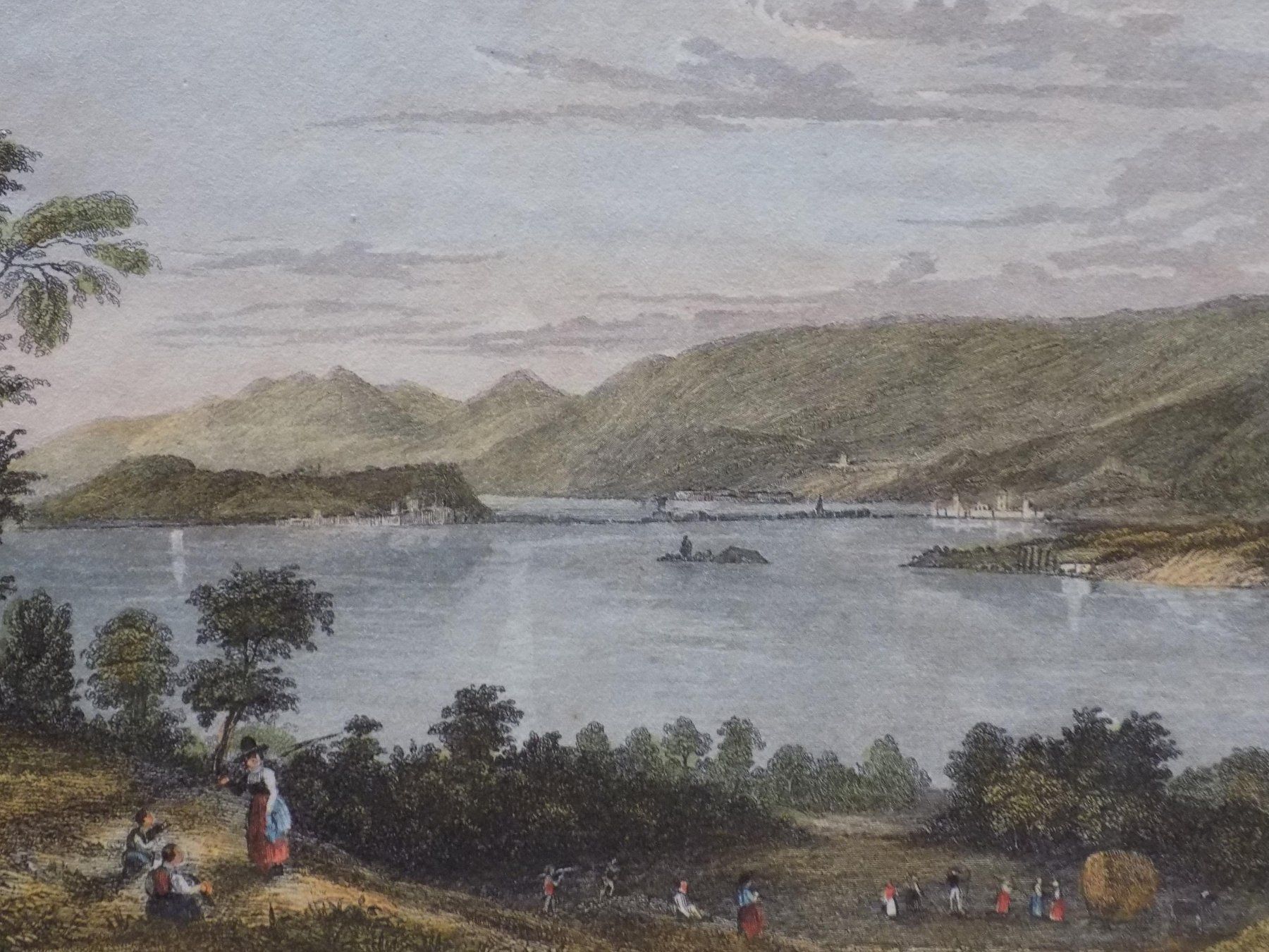 Gravures: Lac de Bienne koloriert – D'occasion à Risch par Antikfee 1