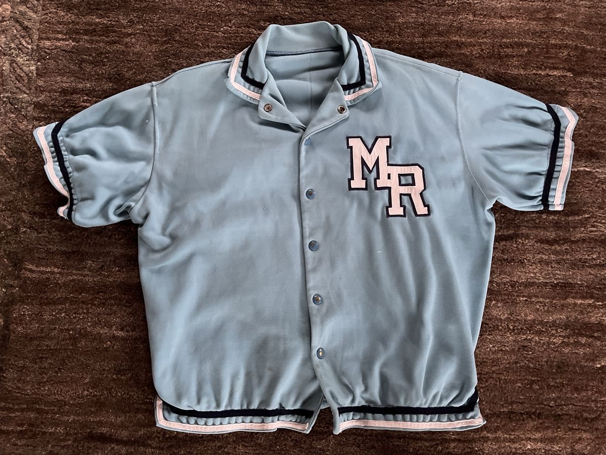 Giacche: Vintage Varsity Baseball Jacket, Light Blue, 1970s – Usato da Colombier NE venduto da andpsykz3