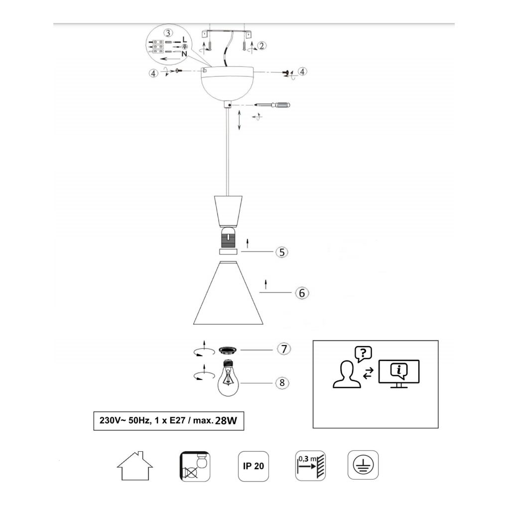 Lampadari & plafoniere: Pendelleuchte, Schwarz, 150 cm Länge – Nuovo (secondo la descrizione) da Kreuzlingen venduto da Smart-Light 4