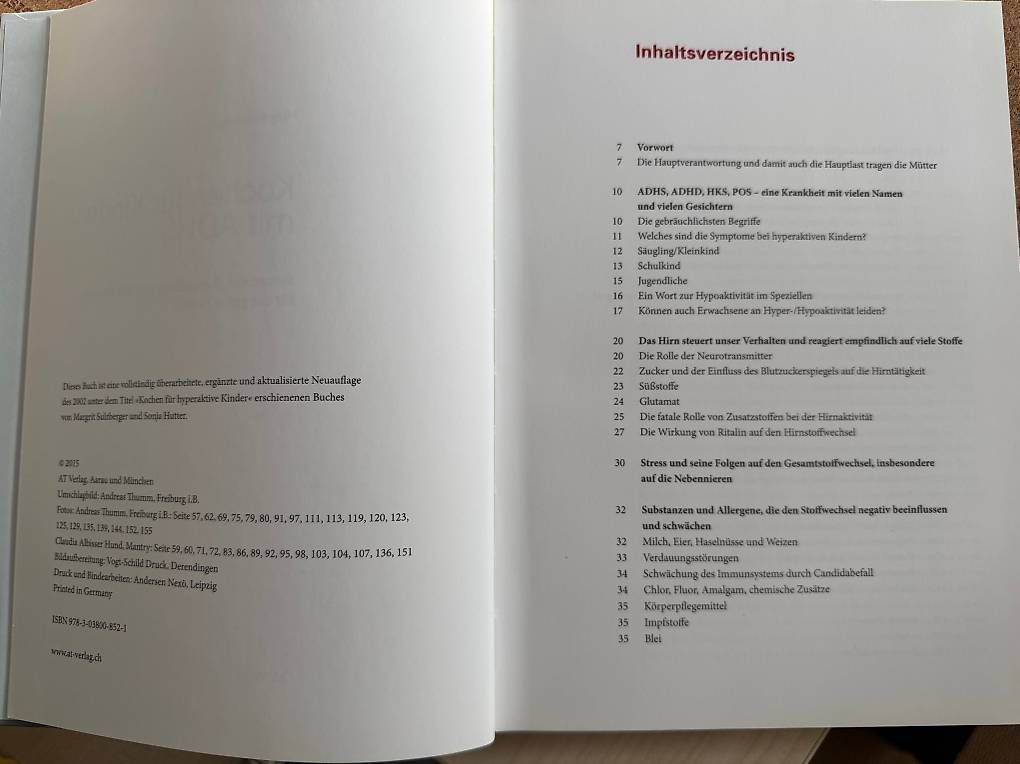 Libri: Kochbuch "Kochen für Kinder mit ADHS" – Usato da Weisslingen venduto da Cy 1