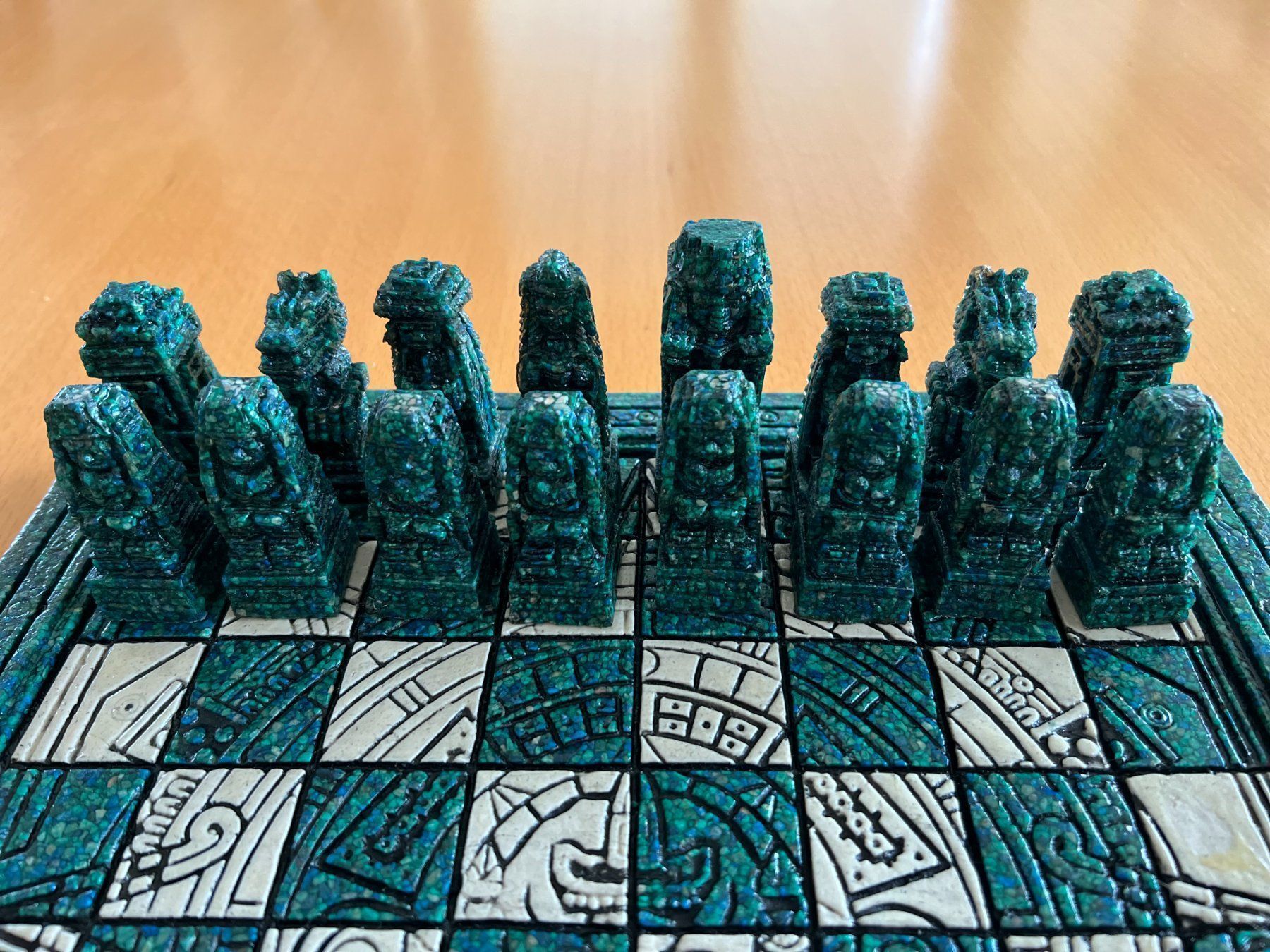 Giochi: Jeu d'échecs Aztec-Maya malachite – Nuovo (secondo la descrizione) da Prez-vers-Noréaz venduto da JOCO1963 5