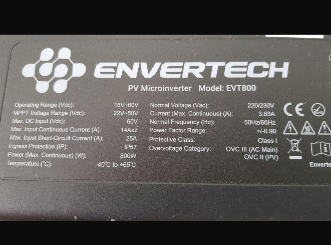 Inverter: Envertech EVT800 PV Microinverter - Neu – Nuovo e nell'imballaggio originale da Winterthur venduto da Deins_8j77 2
