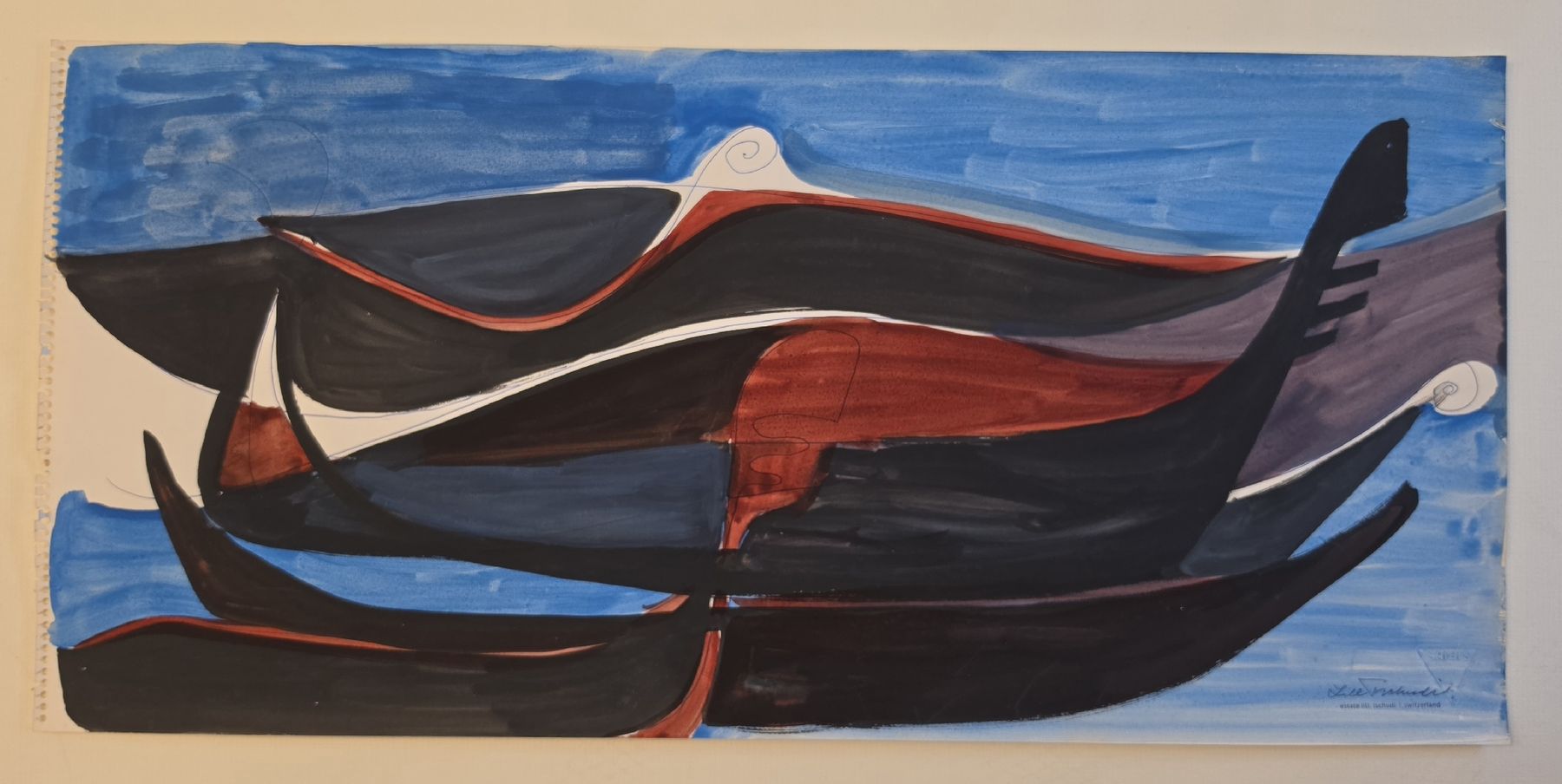 Dipinti: Lill Tschudi Original Aquarell 50x25cm – Usato da Emmenbrücke venduto da Kunstankaufverkauf 4