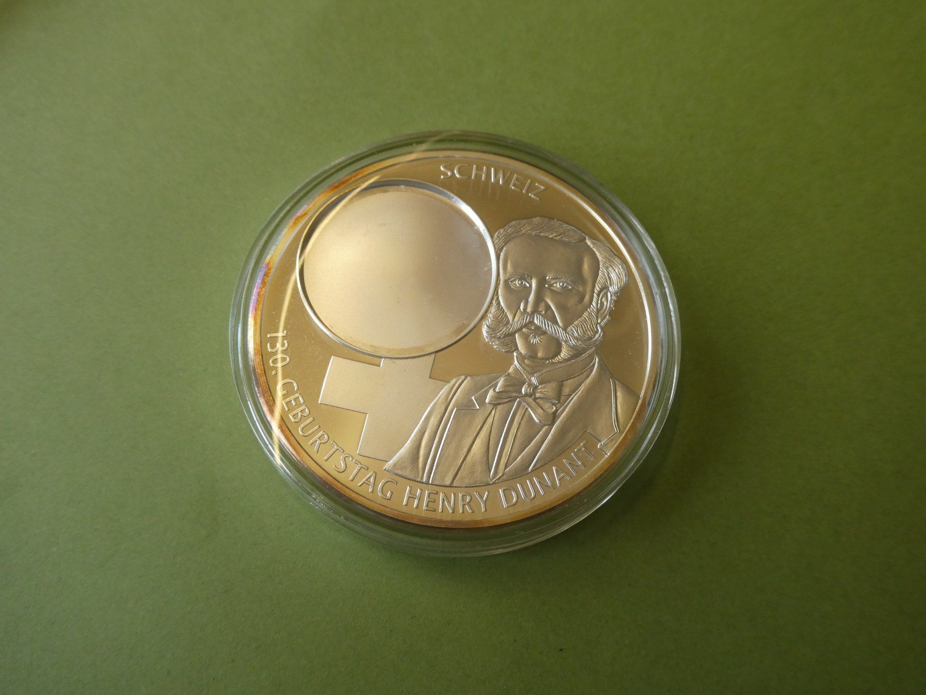 Medaglie: versilberte Medaille 50 mm PP,   Henry Dunant – Usato da Hinterforst venduto da Rohusri