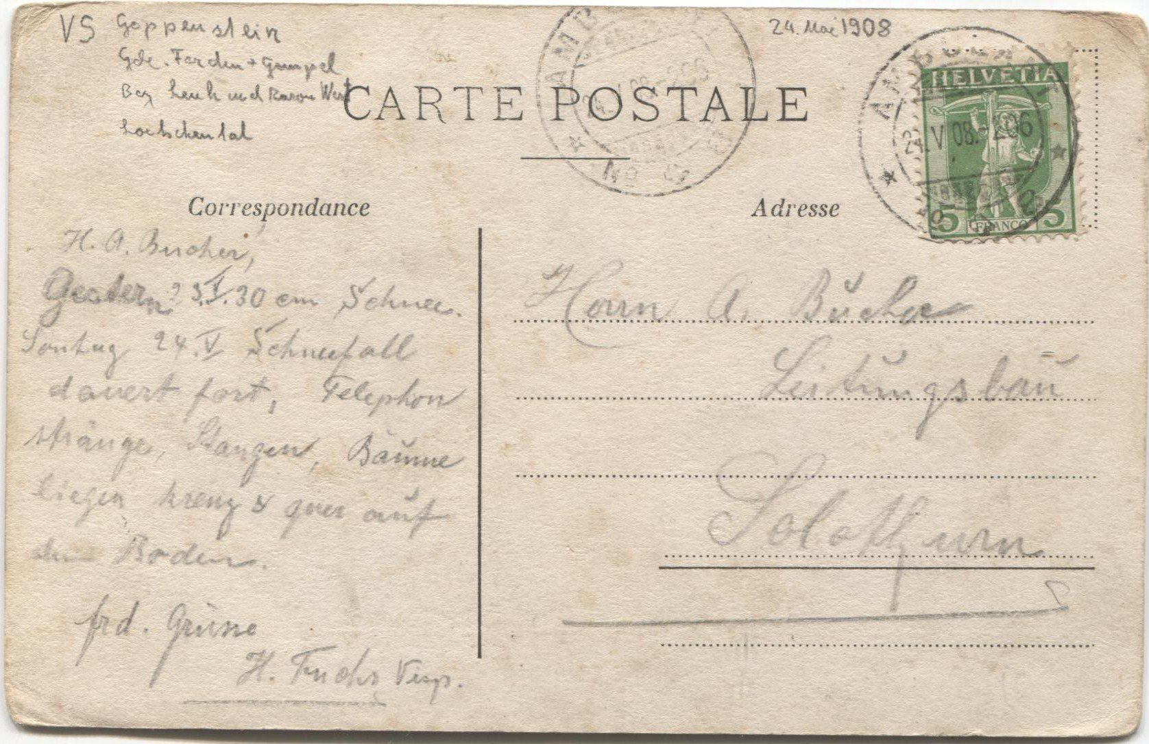 Cartoline postali: GOPPENSTEIN VS 1906 Tunnelbau – Usato da Rothrist venduto da Clanx 1