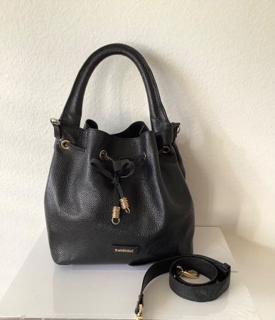 Baldinini edle Ledertasche Black Henkeltasche Beuteltasche
