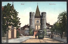 Basel, Strassenbahn vor dem Spalenthor