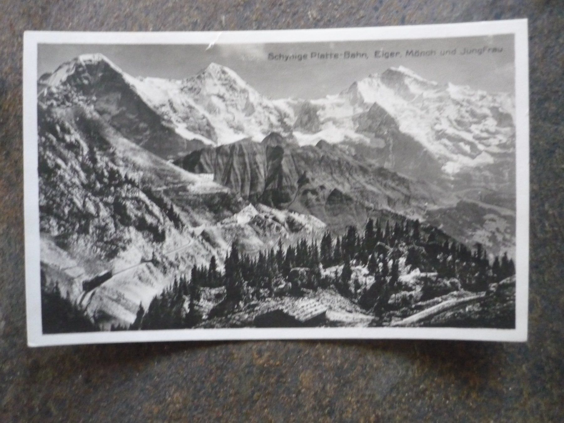 Ansichtskarten: Ansichtskarte Schynige Platte-Bahn, Eiger, Mönch  Jungfrau – Gebraucht aus Langnau i. E. von Laendu7000