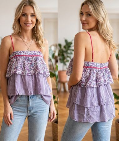 Magnifique Haut Sandro Eté Taille 1, soie à motifs fleuris