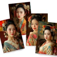 Japanische Geisha DS0592 ⚡️ Set mit 4 Kunstdrucken à 20x30cm