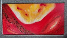 Abstraktes Acrylbild, handgemalt 100x50cm