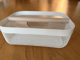 IKEA Risatorp Korb Metall weiss mit Fächern 33x24x11cm 2025