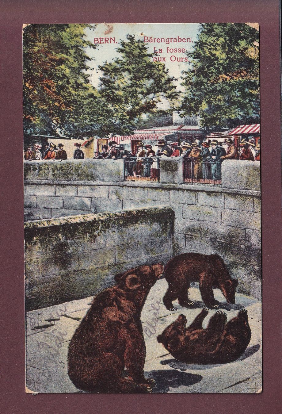 Cartoline postali: BERN - Bärengraben - 1915 // Loch // – Usato da Pully venduto da nicecards