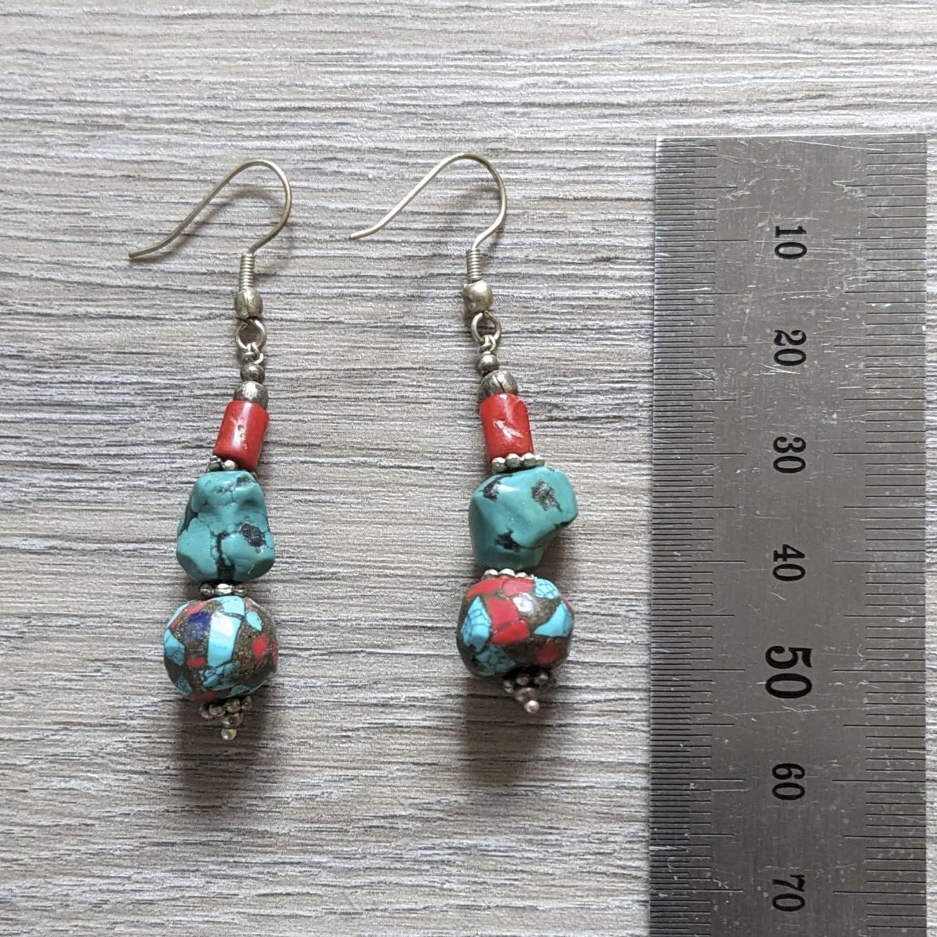 Ohrringe & -stecker: Boucles d'oreilles turquoise corail ethnique – Gebraucht aus Orsieres von IndianaJones50a 1