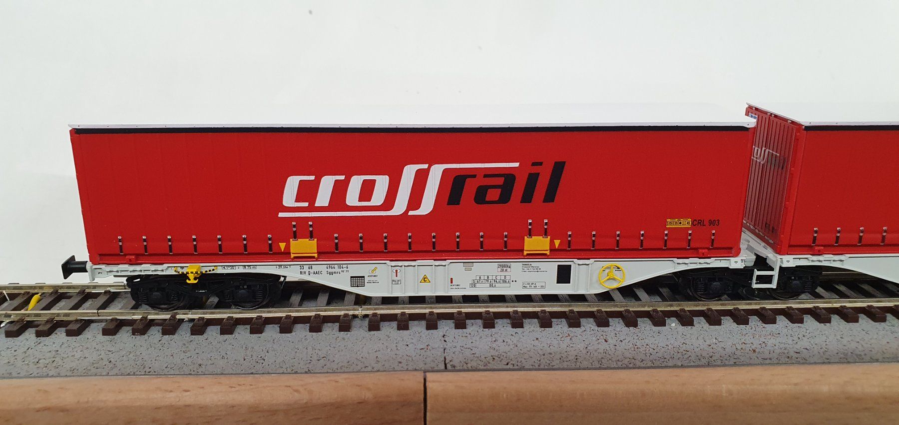 ACME Modelleisenbahnen: ACME 90099 AAE Sggmrss Doppeltragwagen, Container crossrail – Neu und originalverpackt aus Würenlos von juruth 4