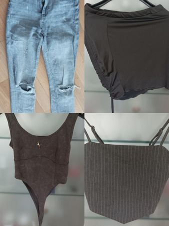 Set Kleiderpaket Gr. XS/S: Jeans 36, Top, Rock, Body