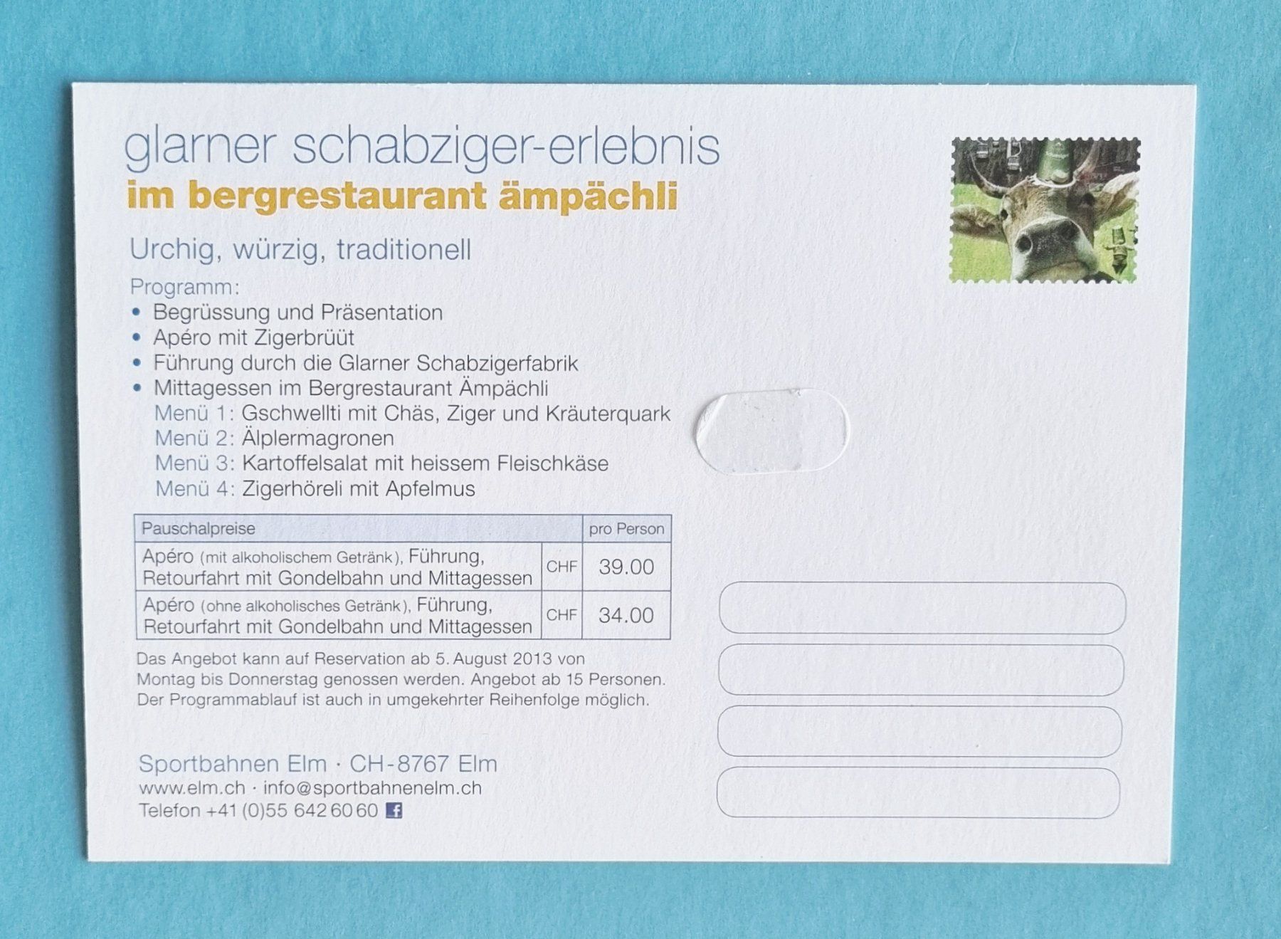 Ansichtskarten: Glarus - Glarner Schabziger - Kühe – Gebraucht aus Rothrist von RROENK 1