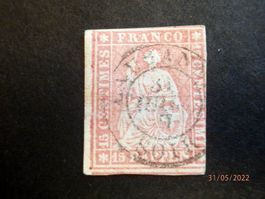 Strubel, ZNr.24G, linker Bogenrand, (O) Lausanne, CHF 90.00