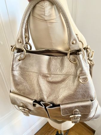 Navyboot Shopper-Tasche aus Leder, Gold, wie neu!