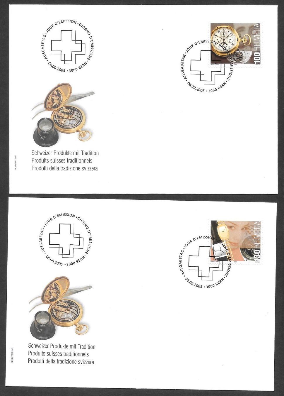Tutti i francobolli: 2 FDC 1177 - 1178 Serie Einzelmarken ET Bern 6.9.2005 – Nuovo (secondo la descrizione) da Olten venduto da clotaldi