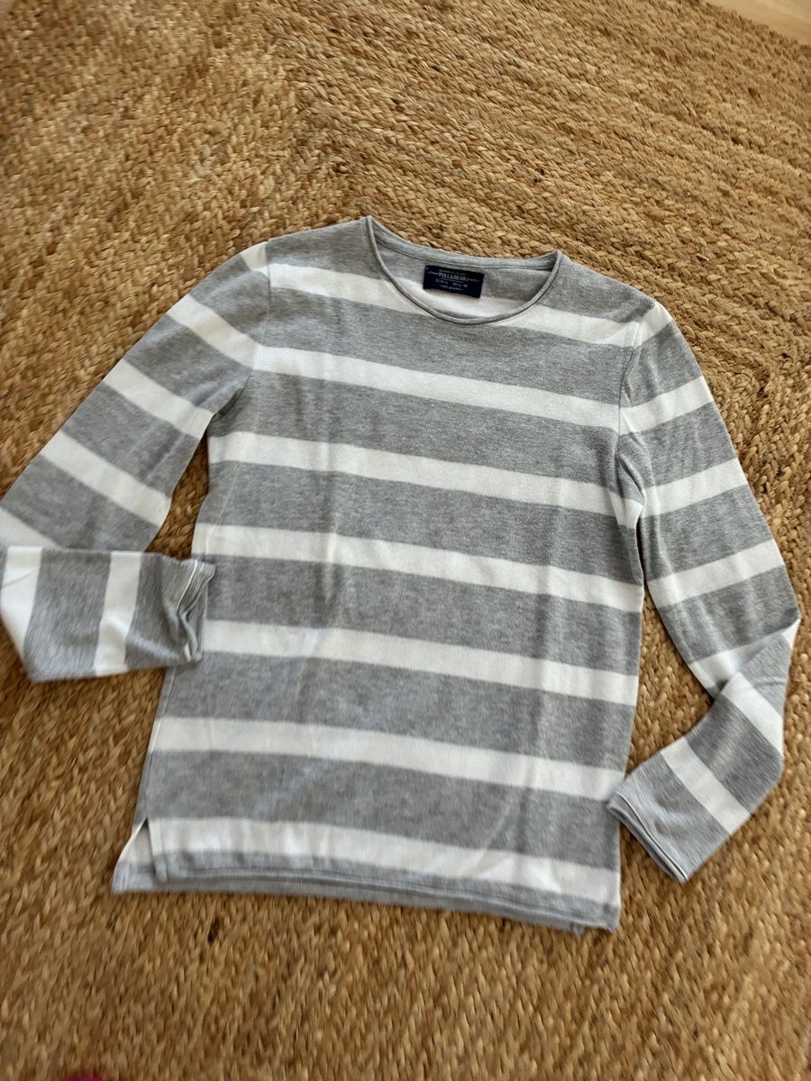 Pull&Bear Maglioni & Felpe: Pullover Pull&Bear gestreift grau weiss.S. Top Zustand  – Usato da Dübendorf venduto da mar_s66c 2