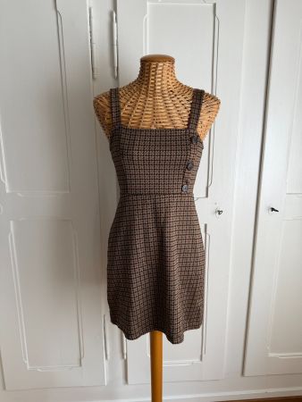 PULL&BEAR - Trägerkleid braun m. Hahnentritt S