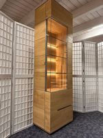 Vitrine ACERRO Asteiche Wildeiche massiv bianco 60 x 205 cm