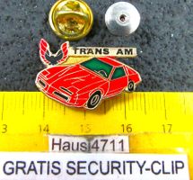 TRANS AM PONTIAC ROT AUTO MIT LOGO PIN MIT SECURITY-CLIP
