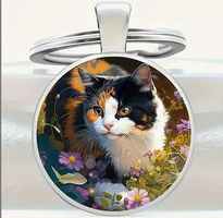 LEUCHTENDER SCHLÜSSELANH. *KATZE* LEGIERUNG/METALL, GLAS