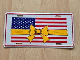 US Flagge Geschenk Schleife Deko Blech Schild