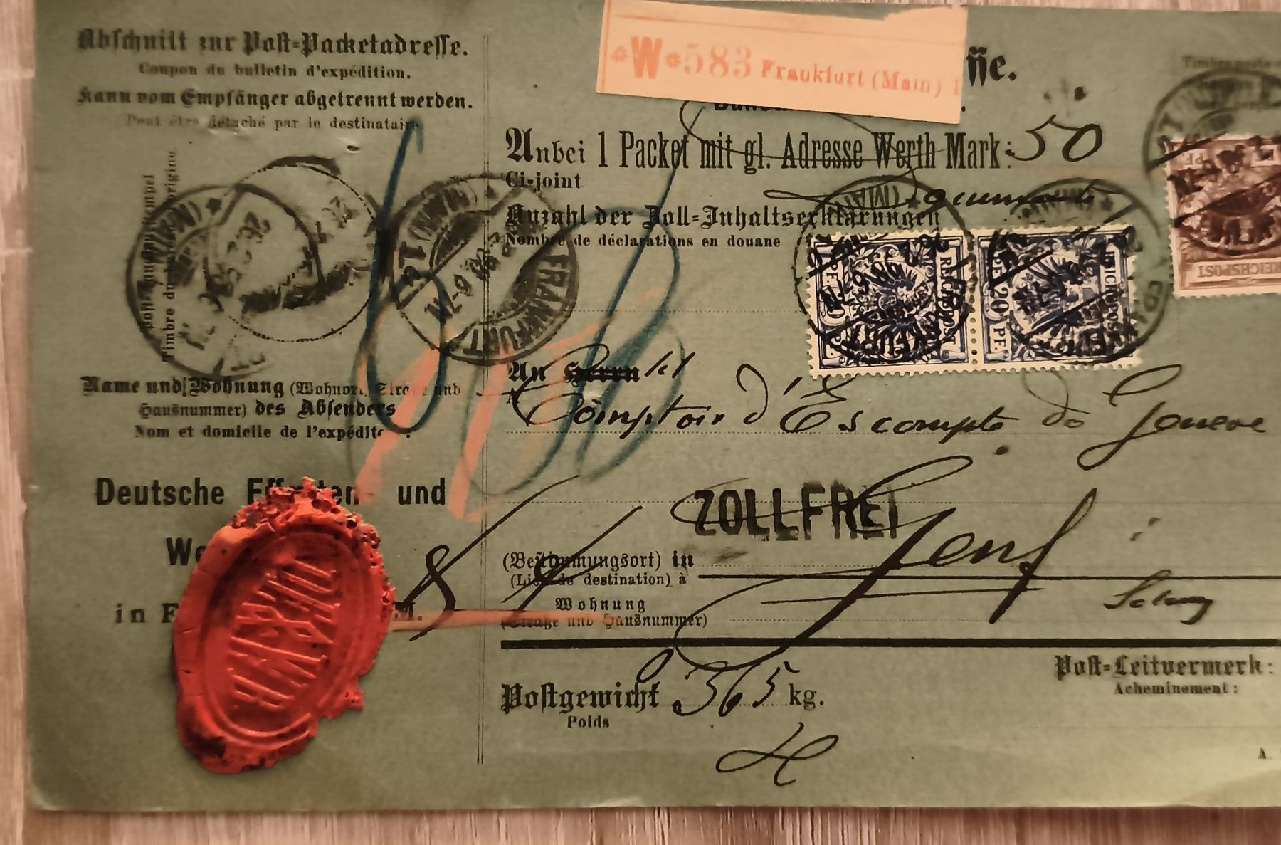 Documenti: Document ancien Zollfrei avec cachets et sceaux – Usato da Prilly venduto da jor_x27s 1