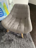 Sessel grau Stoff Holzbeine guter Zustand 2 Stk